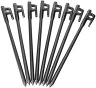 🏕️ azarxis heavy-duty tent stakes pegs - forged steel metal cast wrought iron - 12 inches & 8 inches - ideal for camping tents in rocky places, snowfields, grasslands, and mountains - suitable for hard ground - includes hook carry bag логотип