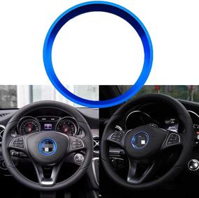 img 4 attached to Xotic Tech Steering Wheel Center Logo Ring Cover Trim Compatible With Mercedes B C E CLA GLA GLC GLK Class (Blue) 2