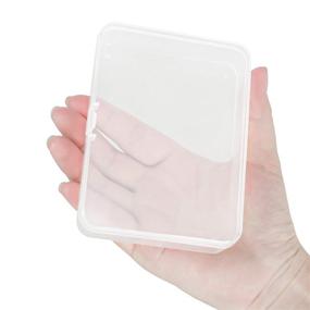 img 2 attached to 📦 Kingrol 18 Pack Mini Clear Plastic Storage Containers with Lids, 4-1/2 x 3-3/8 x 1-1/8 Inch - Ideal Organizer for Beads, Jewelry, Tools, Craft Supplies, Flossers, and Fishing Accessories