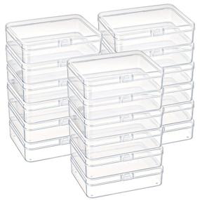 img 4 attached to 📦 Kingrol 18 Pack Mini Clear Plastic Storage Containers with Lids, 4-1/2 x 3-3/8 x 1-1/8 Inch - Ideal Organizer for Beads, Jewelry, Tools, Craft Supplies, Flossers, and Fishing Accessories