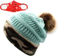 👑 fashionable kingbabe winter women's faux fur pompom cuff beanies: stay warm in style! logo