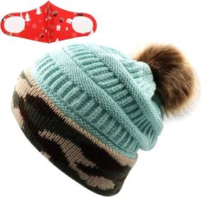 img 4 attached to 👑 Fashionable Kingbabe Winter Women's Faux Fur Pompom Cuff Beanies: Stay Warm in Style!