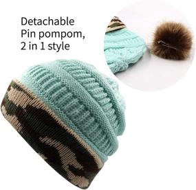 img 3 attached to 👑 Fashionable Kingbabe Winter Women's Faux Fur Pompom Cuff Beanies: Stay Warm in Style!