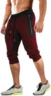 🏃 magcomsen men's slim fit training running workout capri joggers with zipper pockets - 3/4 length logo