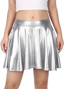 img 3 attached to HDE Womens Liquid Metallic Pleated