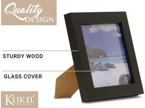 img 1 attached to 🖼️ Klikel Set of 2 5x5 Black Wooden Photo Frames - Real Wood with Glass Photo Protection - Wall Hanging and Table Standing Display - 5 X 5 Black Picture Frame