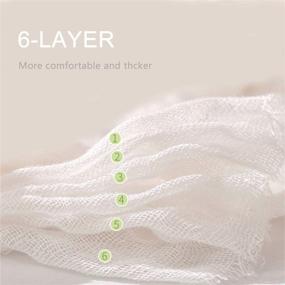 img 2 attached to 👶 Muslin Baby Blanket, 6-Layers for Newborns - 1-Pack 41 x 43 inches Soft Cotton Swaddle Wrap or Baby Bath Towel, Ideal for Boys and Girls (White)