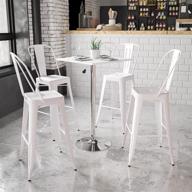 🪑 adjustable height white wood table by flash furniture - 23.75'' square (adjustable range 33'' - 40.5'') logo