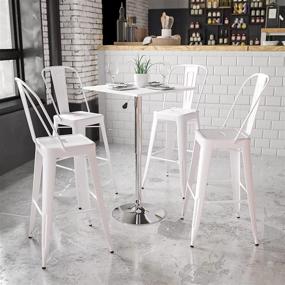 img 4 attached to 🪑 Adjustable Height White Wood Table by Flash Furniture - 23.75'' Square (Adjustable Range 33'' - 40.5'')