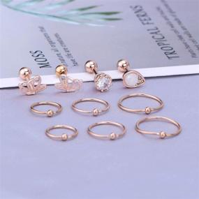 img 1 attached to 💎 Versatile Stainless Steel Tragus Earring Studs: 16G Lip Ring, Labret Stud, Helix, Eyebrow, Septum, Nose Rings, and Hoop - High-Quality Anicina Cartilage Piercing Jewelry