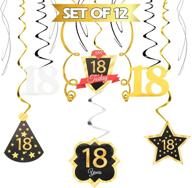 🎉 lingteer 18th birthday hanging decorations - swirls & streamers for eighteen years old bday party celebration logo