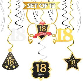 img 4 attached to 🎉 Lingteer 18th Birthday Hanging Decorations - Swirls & Streamers for Eighteen Years Old Bday Party Celebration