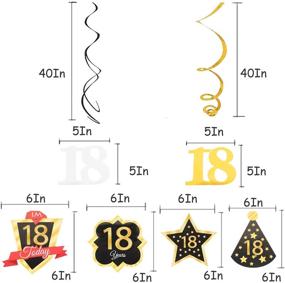 img 3 attached to 🎉 Lingteer 18th Birthday Hanging Decorations - Swirls & Streamers for Eighteen Years Old Bday Party Celebration