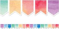 watercolor pennants die cut border trim logo