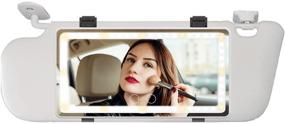 img 4 attached to 💄 White Rectangular USB Rechargeable Travel Makeup Mirror with LED Lights, 3 Lighting Modes, Dimming Touch Sensor, and Built-in Lithium Battery