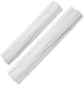 img 4 attached to 🎨 Versatile DIY Art Craft Decorations: Waycreat 200 White Chenille Stems (6mm x 12 Inch)