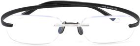 img 3 attached to FEISEDY Rimless Reading Glasses Anti Blue