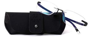 img 2 attached to FEISEDY Rimless Reading Glasses Anti Blue