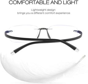 img 1 attached to FEISEDY Rimless Reading Glasses Anti Blue
