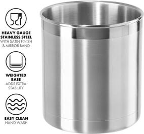 img 3 attached to 🍴 Stainless Steel Jumbo Utensil Crock, Oggi Steel Holder - 7 inch