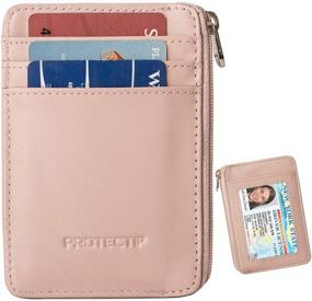 img 4 attached to Ultimate RFID Blocking Sleeves: Slim Front Pocket Leather Wallet for Unisex