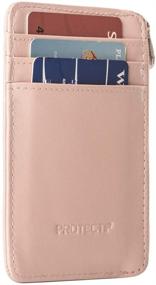 img 1 attached to Ultimate RFID Blocking Sleeves: Slim Front Pocket Leather Wallet for Unisex