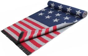 img 1 attached to 🧣 Вязаный зимний шарф для мужчин - дизайн флага