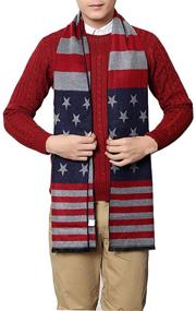 img 2 attached to 🧣 Knitted Winter Scarf for Men - Flag Design