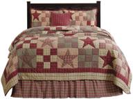 🌟 rustic charm red queen quilt set with star patch - 5 piece collection by the bitloom co. logo