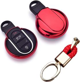 img 3 attached to 🔑 Royalfox(TM) Роскошный мягкий чехол из ТПУ для смарт-пульта BMW Mini Cooper F54 F55 F56 F57 F60 с брелоком, красный