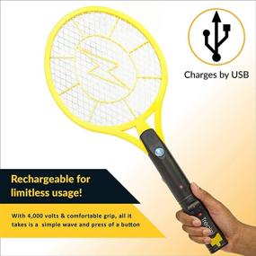 img 1 attached to 🦟 Tregini Large Electric Fly Swatter 2 Pack – Rechargeable Bug Zapper Tennis Racket: Kills Insects, Gnats, Mosquitoes, and Bugs (Safe to Touch Mesh Net & Built-in Flashlight)