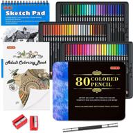 🖍️ карандаши shuttle art soft core - комплект из 80 штук с книгой для раскрашивания и альбомом для набросков - идеальные художественные материалы для детей и взрослых для рисования, черчения и рисования. логотип