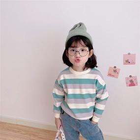 img 1 attached to 👕 Ctskyte Toddler Unisex Kids Fleece Pullover: Long Sleeve Sweater with Stripes & Crew-Neck - Cozy and Stylish