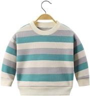 👕 ctskyte toddler unisex kids fleece pullover: long sleeve sweater with stripes & crew-neck - cozy and stylish logo