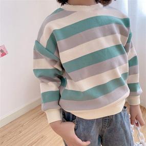 img 2 attached to 👕 Ctskyte Toddler Unisex Kids Fleece Pullover: Long Sleeve Sweater with Stripes & Crew-Neck - Cozy and Stylish