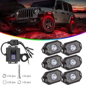 img 3 attached to 🚗 Enhance Your Vehicle with the Ultimate RGB LED Rock Lights Kit: Underglow Neon LED Light with Bluetooth Control, App Control, Timing Function, Music Mode - Perfect for Car Jeep Truck SUV ATV Offroad Boat - 6 Pods