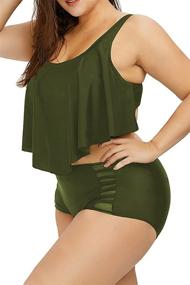 img 3 attached to 👙 Kisscynest Ruffled Waist Tankini for Women - Fashionable Swimwear for Women