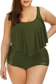 img 4 attached to 👙 Kisscynest Ruffled Waist Tankini for Women - Fashionable Swimwear for Women