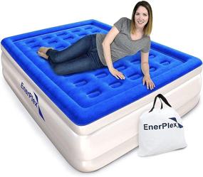 img 4 attached to 🏕️ EnerPlex Queen Air Mattress for Camping, Home & Travel - 16 Inch Double Height Inflatable Bed with Dual Built-in Pump - Durable, Adjustable Blow Up Mattress - Easy to Inflate/Quick Set Up