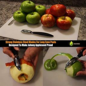 img 3 attached to 🔪 Stainless Steel Vegetable Peeler Julienne Swivel - Effortlessly Slice Potatoes, Apples, Carrots, Cucumbers, and More - Non Slip Grip, Dishwasher Safe - Perfect for Citrus Bar Cocktails, Fruit & Veggies in the Kitchen - by Cave Tools