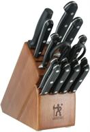 🔪 j.a. henckels international classic knife block set - 16 piece black set - premium quality cutlery collection логотип