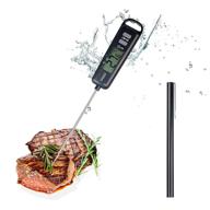 ecohomn instant read digital food thermometer with backlight - ipx6 waterproof for grilling, bbq, smoking, oven baking, turkey, and oil - kitchen cooking accessory (black) logo