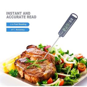 img 2 attached to ECOHOMN Instant Read Digital Food Thermometer with Backlight - IPX6 Waterproof for Grilling, BBQ, Smoking, Oven Baking, Turkey, and Oil - Kitchen Cooking Accessory (Black)