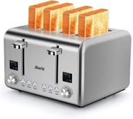 🍞 joerid 4-slice toaster - 9 bread shade settings - stainless steel - bagel/defrost/cancel function - dual control panels - 4 extra wide slots - removable crumb tray - suitable for various bread types логотип