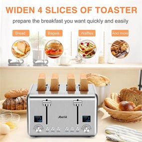 img 3 attached to 🍞 Joerid 4-Slice Toaster - 9 Bread Shade Settings - Stainless Steel - Bagel/Defrost/Cancel Function - Dual Control Panels - 4 Extra Wide Slots - Removable Crumb Tray - Suitable for Various Bread Types