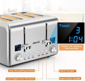 img 2 attached to 🍞 Joerid 4-Slice Toaster - 9 Bread Shade Settings - Stainless Steel - Bagel/Defrost/Cancel Function - Dual Control Panels - 4 Extra Wide Slots - Removable Crumb Tray - Suitable for Various Bread Types