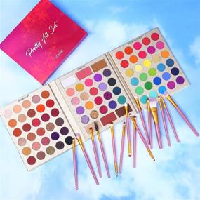 img 3 attached to 🎨 UCANBE Professional 86-Color Eyeshadow Palette with 15-Piece Makeup Brushes Set | Matte, Glitter, Long-Lasting, Highly Pigmented, Waterproof | Contour, Blush, Powder, Highlighter - All-in-One