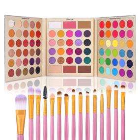 img 4 attached to 🎨 UCANBE Professional 86-Color Eyeshadow Palette with 15-Piece Makeup Brushes Set | Matte, Glitter, Long-Lasting, Highly Pigmented, Waterproof | Contour, Blush, Powder, Highlighter - All-in-One