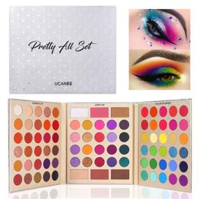 img 1 attached to 🎨 UCANBE Professional 86-Color Eyeshadow Palette with 15-Piece Makeup Brushes Set | Matte, Glitter, Long-Lasting, Highly Pigmented, Waterproof | Contour, Blush, Powder, Highlighter - All-in-One