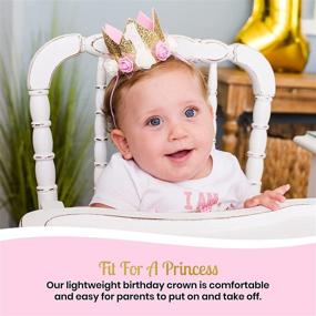 img 1 attached to 🎉 1st Birthday Girl High Chair Decoration Set - Pink and Gold First Birthday Decorations, Including High Chair Tutu Skirt, No.1 Birthday Girl Crown, Large 1 Balloon, First Birthday Banner, and ONE Cake Topper